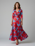 Celine | Midi-Kleid mit Kreuzwickel-Ausschnitt