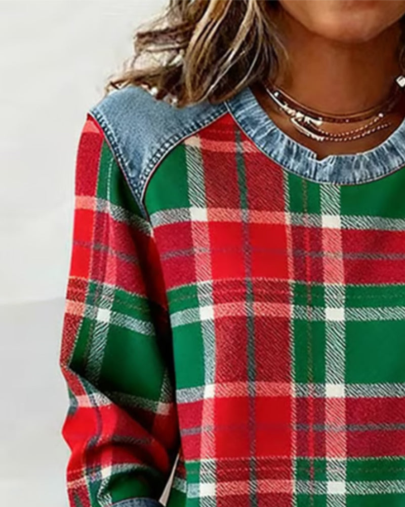 Pearl | Lässiges Kariertes Sweatshirt