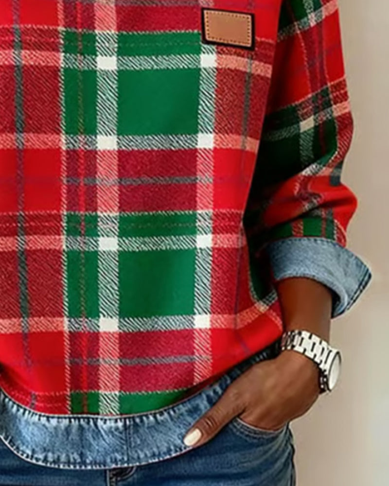 Pearl | Lässiges Kariertes Sweatshirt