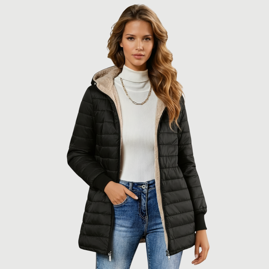 Arriane | Kapuzen-Wintermantel mit Fleece-Futter