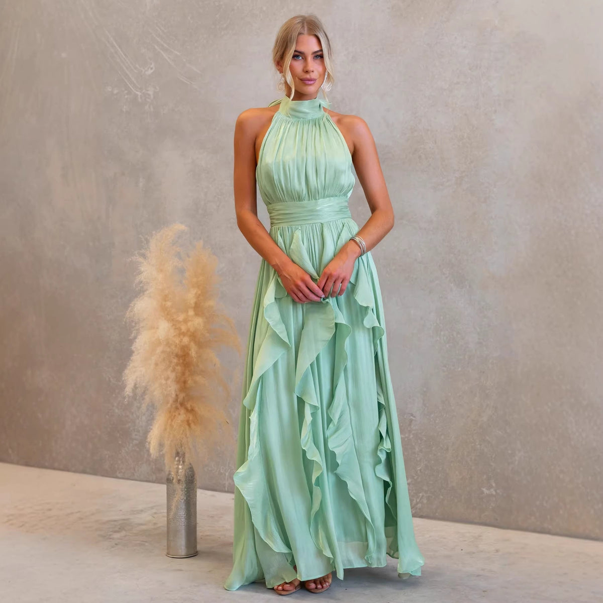 Celestia | Rüschenshirt Maxi-Kleid