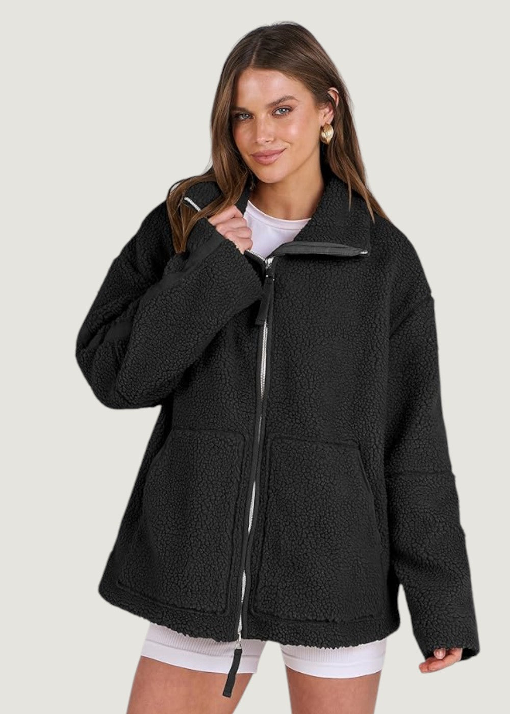 Maxine | Teddyjacke mit Reißverschluss