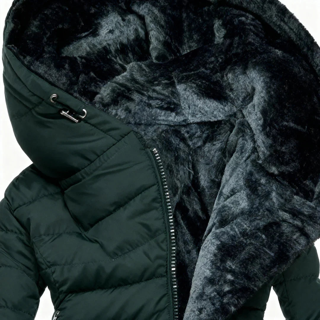 Marian | Slim-Fit Wintermantel mit Fellkapuze