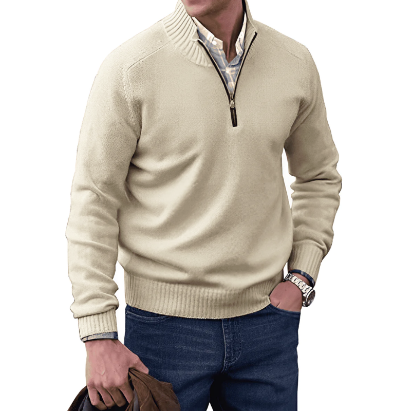 Tim | Hochkragen-Pullover mit Reißverschluss