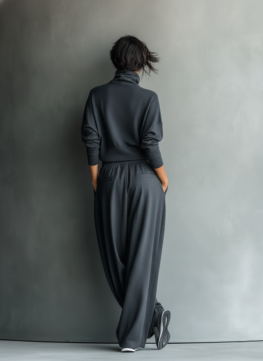 Emma | Strick Set Stehkragen Weite Hose