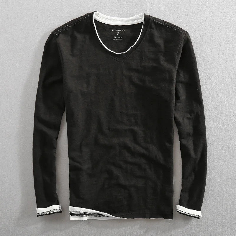 Bastian | Langarm V-Ausschnitt T-Shirt