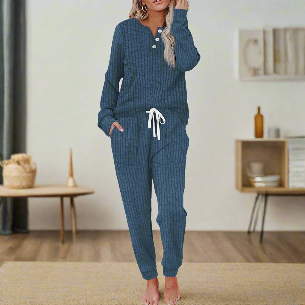 Alleyah | Geripptes 2-teiliges Pyjama-Set