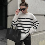 Gerda | Pullover mit Rundhalsausschnitt und Streifen