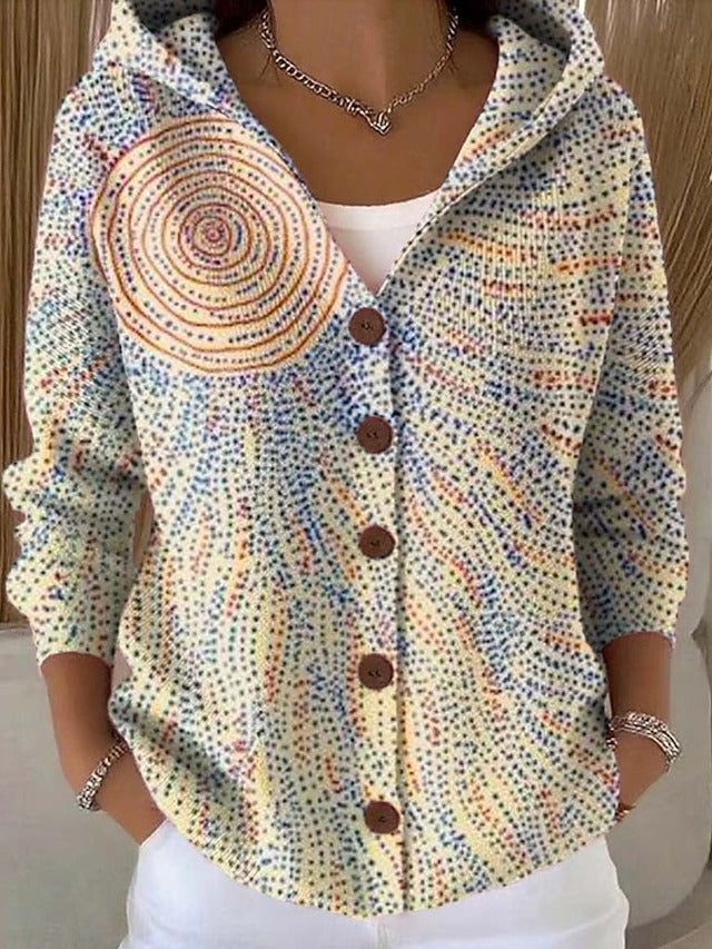 Ariya | Mehrfarbige Strickjacke mit Kapuze