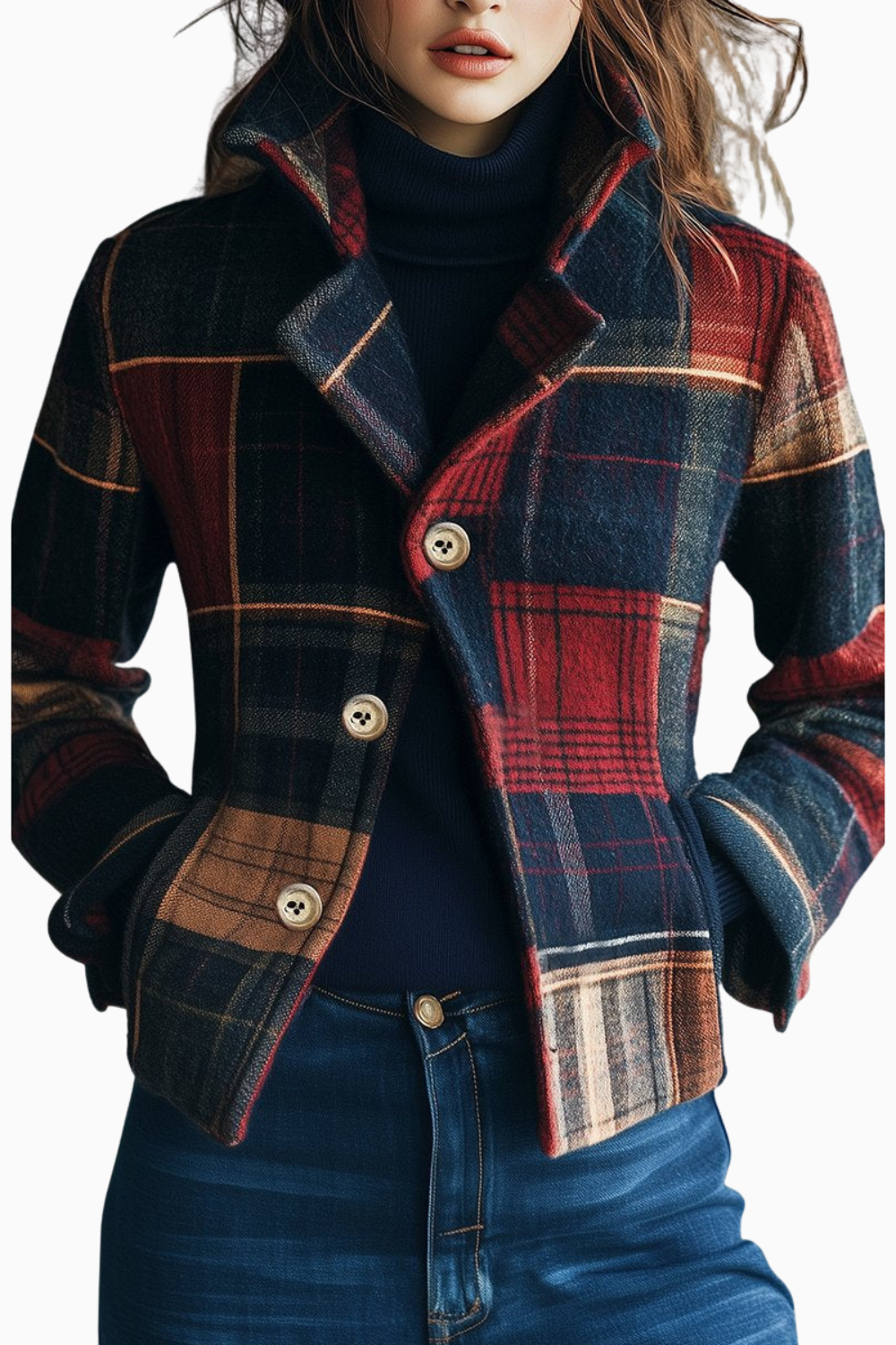 April | Kurze Karierte Jacke