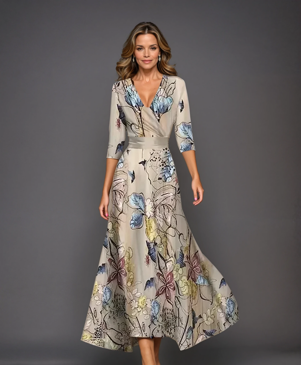 Emmily | Kleid mit mittellangen Ärmeln