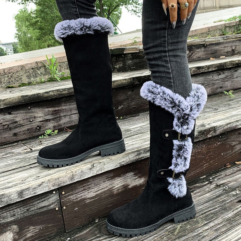Mona | Kniehohe Wildleder-Winterstiefel