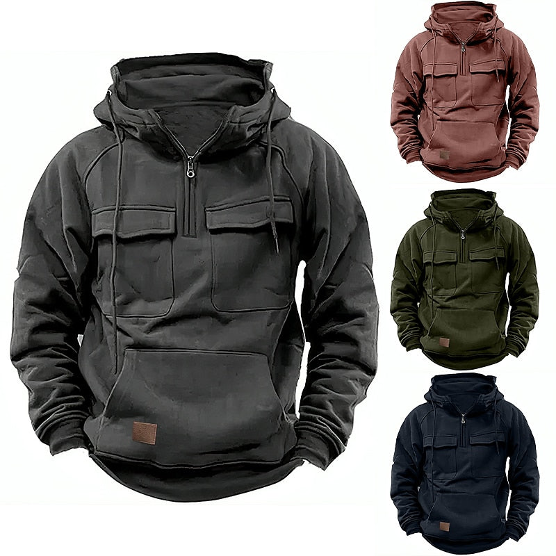 Francis | Kapuzenpullover mit Taschen und Reißverschluss